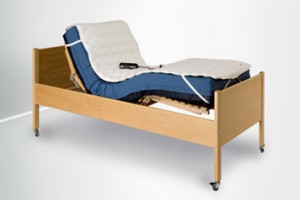 Photo du matelas proactive modèle bleu, en position pied et tête relevé