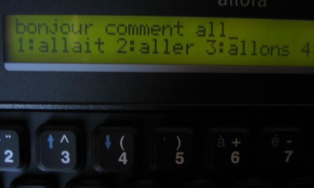 L'allora et son système de prédiction de mots en fonction