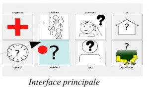 Capture d'écran du logiciel Pictocom et de ses pictos